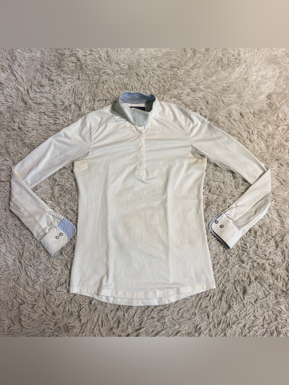 Women’s Small White Essex Classics Long Sleeve Horseback Riding Show Shirt